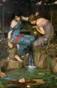  agua lienzo - Mujeres con cántaros de agua hembra griega John William Waterhouse